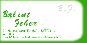 balint feher business card